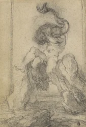 Ein Meeresgott mit einem Delfin, 1652-3